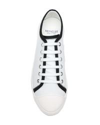 weiße und schwarze Leder niedrige Sneakers von Moncler