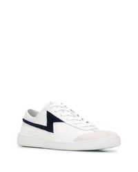 weiße und schwarze Leder niedrige Sneakers von PS Paul Smith