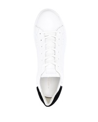 weiße und schwarze Leder niedrige Sneakers von Kurt Geiger London