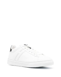 weiße und schwarze Leder niedrige Sneakers von Hogan