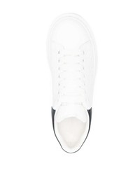 weiße und schwarze Leder niedrige Sneakers von Alexander McQueen