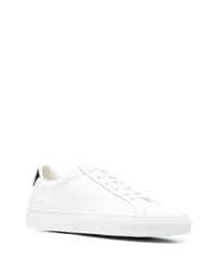 weiße und schwarze Leder niedrige Sneakers von Common Projects