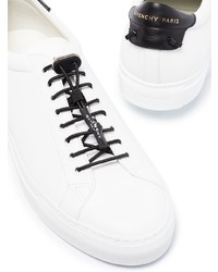 weiße und schwarze Leder niedrige Sneakers von Givenchy