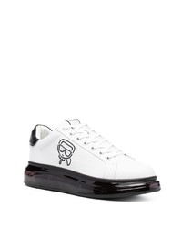 weiße und schwarze Leder niedrige Sneakers von Karl Lagerfeld