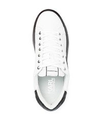 weiße und schwarze Leder niedrige Sneakers von Karl Lagerfeld