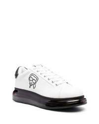 weiße und schwarze Leder niedrige Sneakers von Karl Lagerfeld