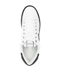 weiße und schwarze Leder niedrige Sneakers von Karl Lagerfeld