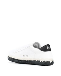 weiße und schwarze Leder niedrige Sneakers von P448