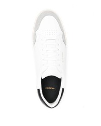 weiße und schwarze Leder niedrige Sneakers von Sandro