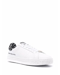 weiße und schwarze Leder niedrige Sneakers von VERSACE JEANS COUTURE