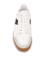 weiße und schwarze Leder niedrige Sneakers von Ami