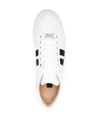 weiße und schwarze Leder niedrige Sneakers von Philipp Plein