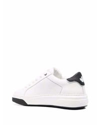 weiße und schwarze Leder niedrige Sneakers von DSQUARED2