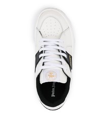 weiße und schwarze Leder niedrige Sneakers von Palm Angels