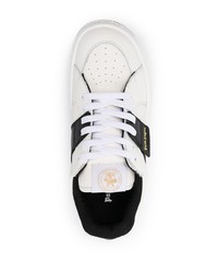 weiße und schwarze Leder niedrige Sneakers von Palm Angels