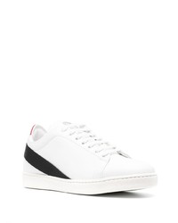 weiße und schwarze Leder niedrige Sneakers von Kiton