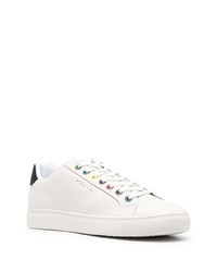 weiße und schwarze Leder niedrige Sneakers von PS Paul Smith