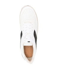 weiße und schwarze Leder niedrige Sneakers von Filling Pieces