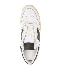 weiße und schwarze Leder niedrige Sneakers von Rhude