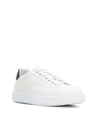 weiße und schwarze Leder niedrige Sneakers von Philipp Plein