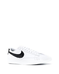 weiße und schwarze Leder niedrige Sneakers von Nike