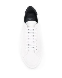 weiße und schwarze Leder niedrige Sneakers von Givenchy