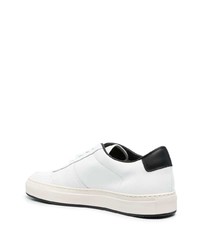 weiße und schwarze Leder niedrige Sneakers von Common Projects