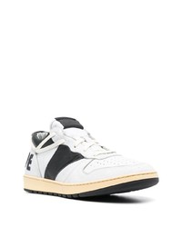 weiße und schwarze Leder niedrige Sneakers von Rhude