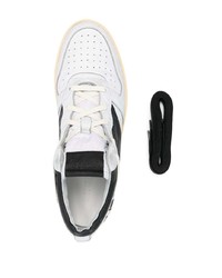 weiße und schwarze Leder niedrige Sneakers von Rhude