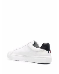 weiße und schwarze Leder niedrige Sneakers von Tommy Hilfiger