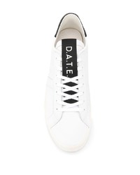 weiße und schwarze Leder niedrige Sneakers von D.A.T.E