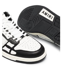 weiße und schwarze Leder niedrige Sneakers von Amiri