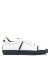 weiße und schwarze Leder niedrige Sneakers von Malone Souliers