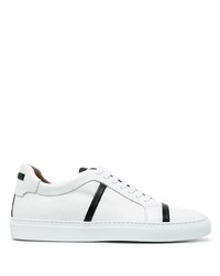 weiße und schwarze Leder niedrige Sneakers von Malone Souliers