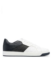 weiße und schwarze Leder niedrige Sneakers von MICHAEL Michael Kors