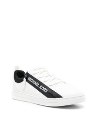 weiße und schwarze Leder niedrige Sneakers von Michael Kors