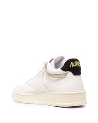 weiße und schwarze Leder niedrige Sneakers von AUTRY