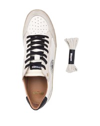 weiße und schwarze Leder niedrige Sneakers von Blauer