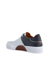 weiße und schwarze Leder niedrige Sneakers von Ermenegildo Zegna XXX