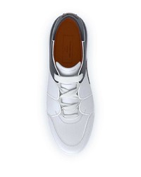 weiße und schwarze Leder niedrige Sneakers von Ermenegildo Zegna XXX