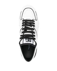 weiße und schwarze Leder niedrige Sneakers von Dolce & Gabbana