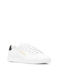 weiße und schwarze Leder niedrige Sneakers von Palm Angels