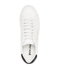 weiße und schwarze Leder niedrige Sneakers von Palm Angels