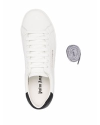 weiße und schwarze Leder niedrige Sneakers von Palm Angels