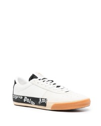 weiße und schwarze Leder niedrige Sneakers von Palm Angels