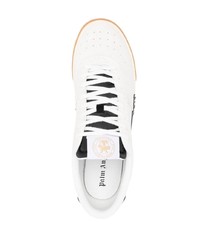 weiße und schwarze Leder niedrige Sneakers von Palm Angels