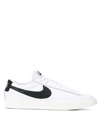 weiße und schwarze Leder niedrige Sneakers von Nike