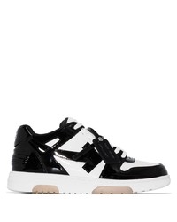 weiße und schwarze Leder niedrige Sneakers von Off-White