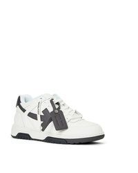 weiße und schwarze Leder niedrige Sneakers von Off-White