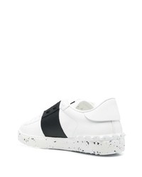 weiße und schwarze Leder niedrige Sneakers von Valentino Garavani